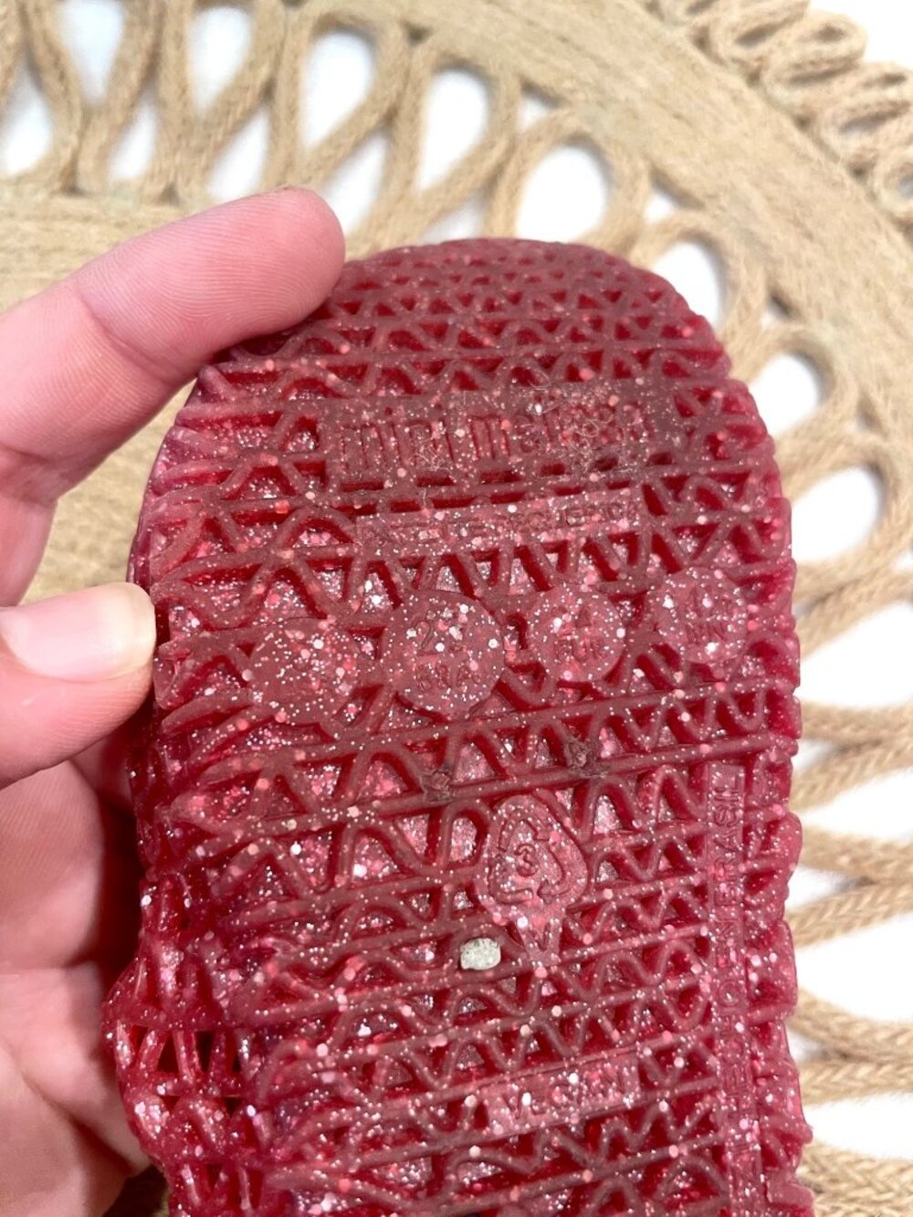 Mini Melissa x Campana Red Glitter Flat Size 8C Kidcore Y2K Girly Pop - Picture 9 of 10